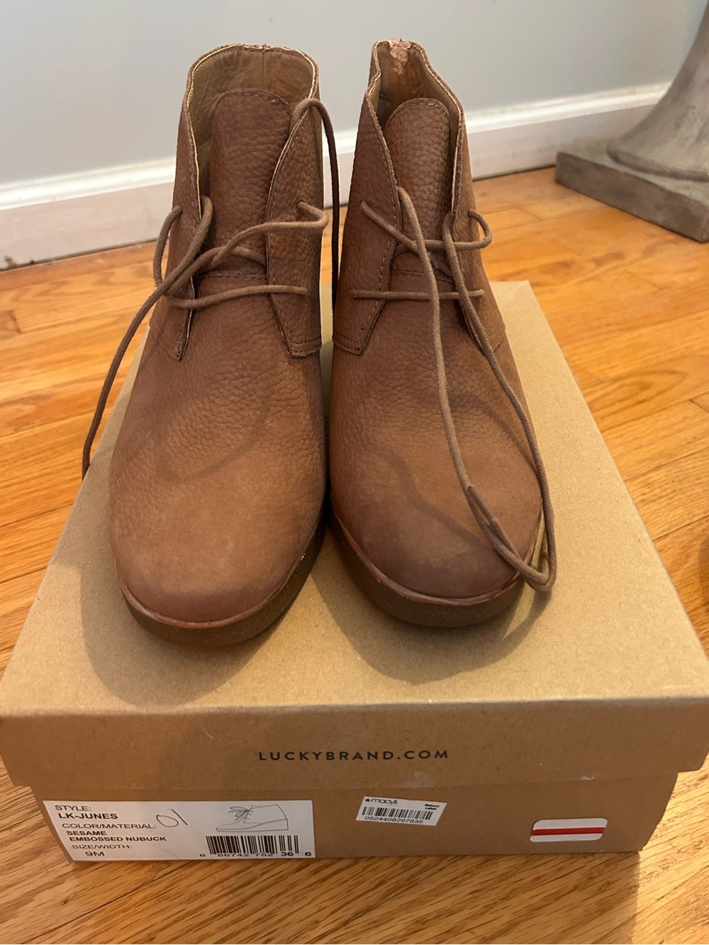 Lucky Brand Women’s Brown Leather wedge Boots